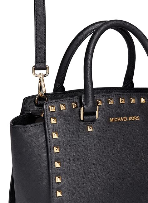 michael kors selma studded small|Selma Medium Saffiano Leather Crossbody Bag .